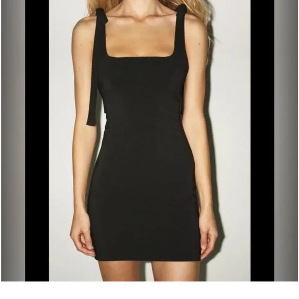 Black Bow strap mini dress
